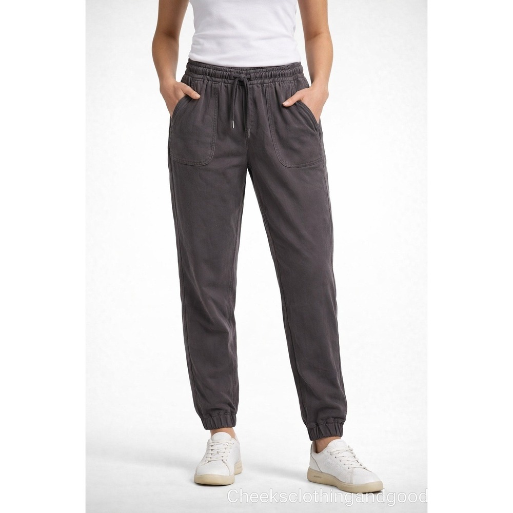 Athleta Farallon Jogger Pants Charcoal Gray Cotton Blend Womens Size 6